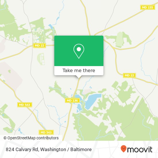 Mapa de 824 Calvary Rd, Churchville, MD 21028