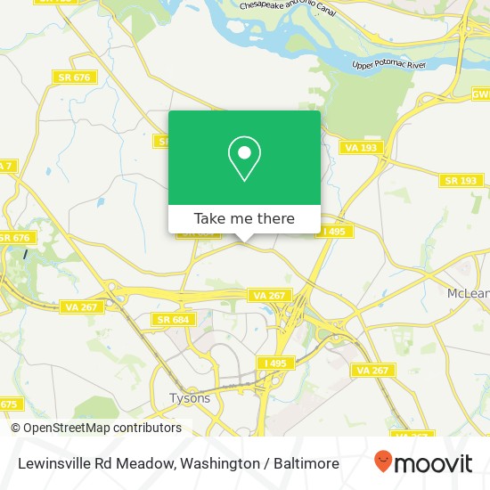 Mapa de Lewinsville Rd Meadow, McLean, VA 22102