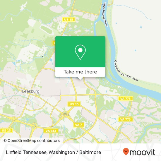 Mapa de Linfield Tennessee, Leesburg, VA 20176