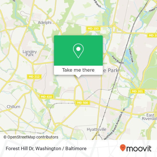 Forest Hill Dr, University Park, MD 20782 map