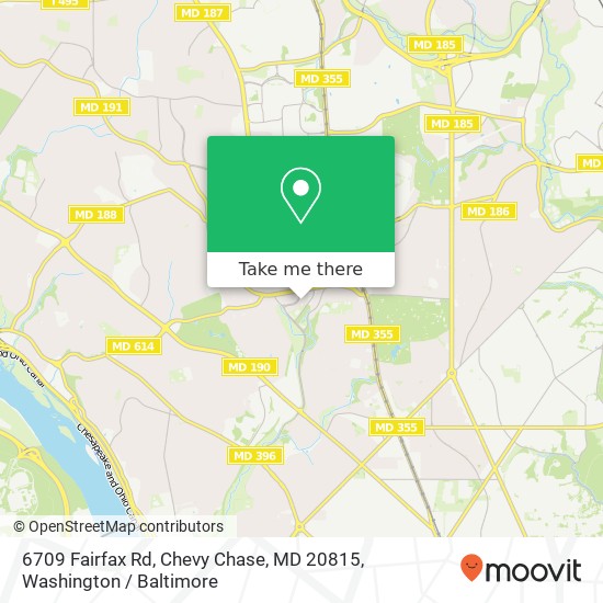 Mapa de 6709 Fairfax Rd, Chevy Chase, MD 20815