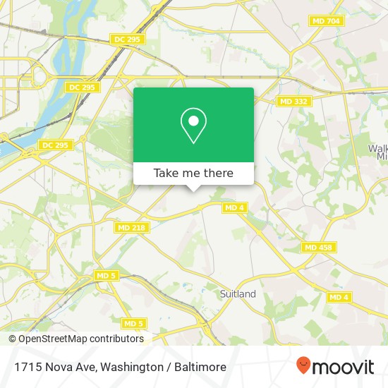Mapa de 1715 Nova Ave, Capitol Heights, MD 20743
