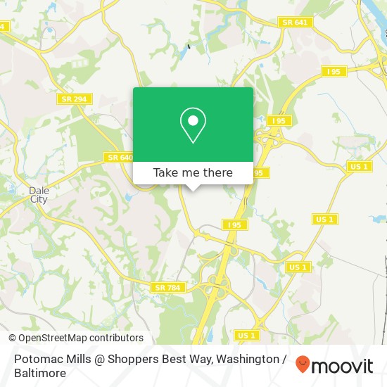Mapa de Potomac Mills @ Shoppers Best Way, Woodbridge, VA 22192
