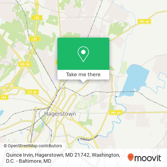 Mapa de Quince Irvin, Hagerstown, MD 21742