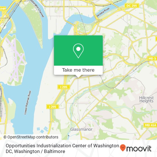 Mapa de Opportunities Industrialization Center of Washington DC, 3130 Martin Luther King Jr Ave SE