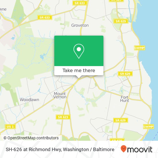 Mapa de SH-626 at Richmond Hwy, Alexandria, VA 22306