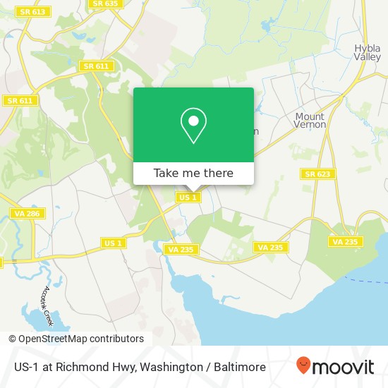 Mapa de US-1 at Richmond Hwy, Alexandria, VA 22309