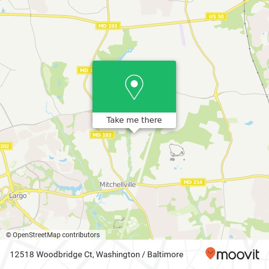 Mapa de 12518 Woodbridge Ct, Bowie, MD 20721