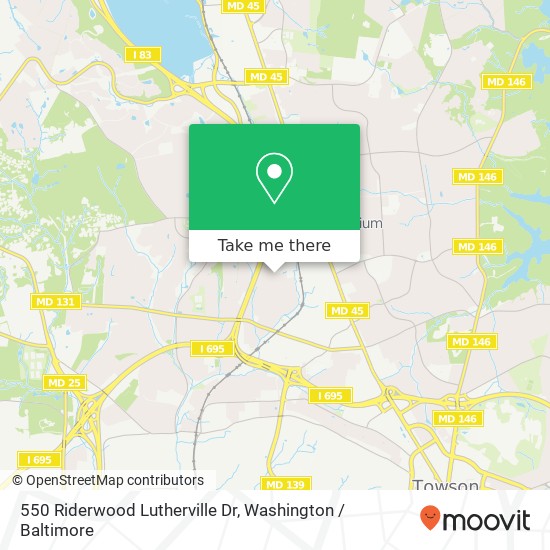 Mapa de 550 Riderwood Lutherville Dr, Lutherville Timonium, MD 21093