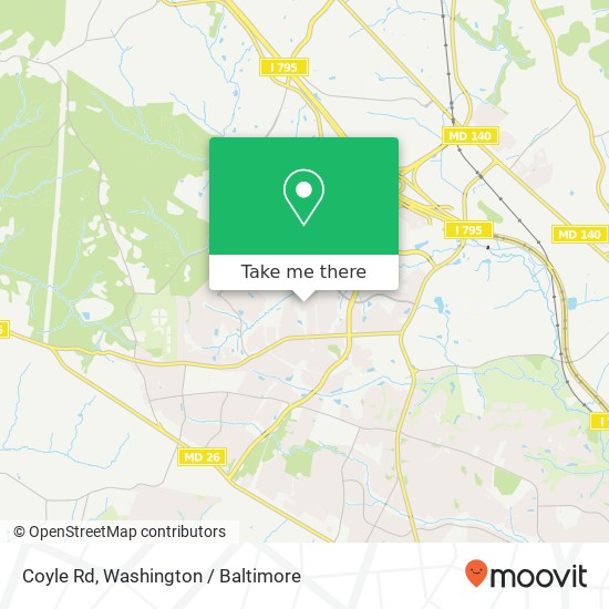 Mapa de Coyle Rd, Owings Mills, MD 21117