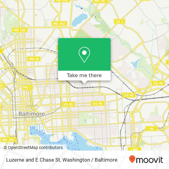 Luzerne and E Chase St, Baltimore, MD 21213 map