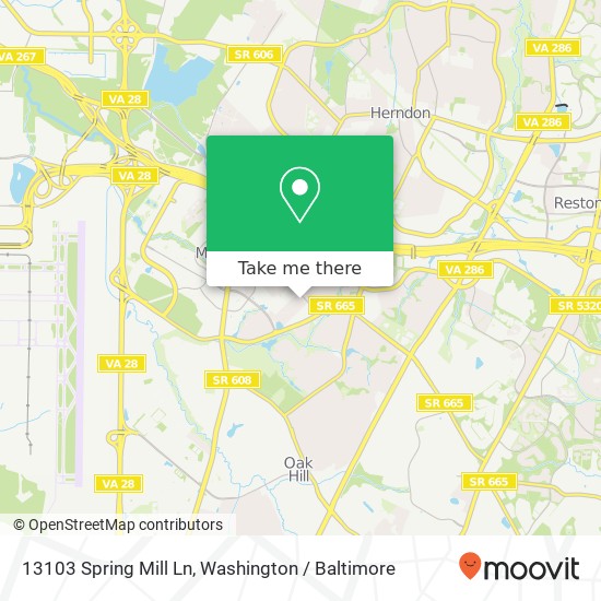 13103 Spring Mill Ln, Herndon, VA 20171 map