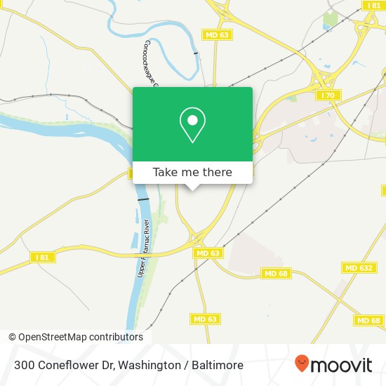 Mapa de 300 Coneflower Dr, Williamsport, MD 21795