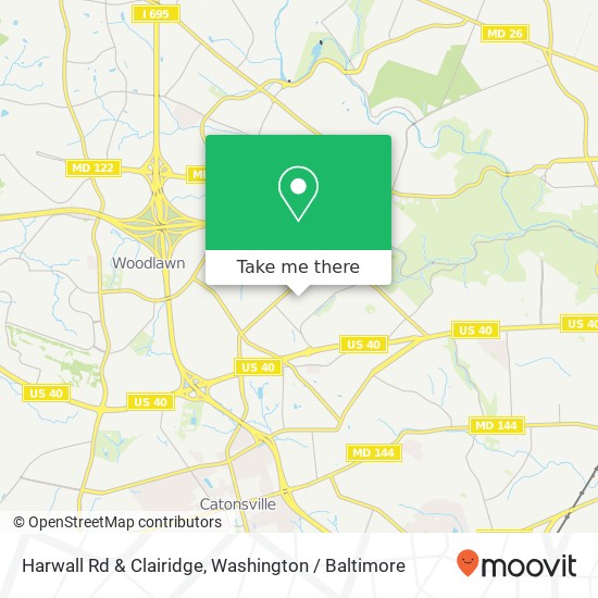 Mapa de Harwall Rd & Clairidge, Gwynn Oak, MD 21207