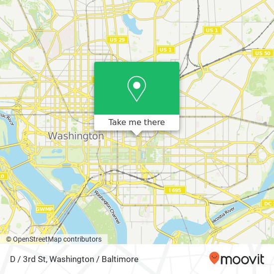 Mapa de D / 3rd St, Washington, DC 20001