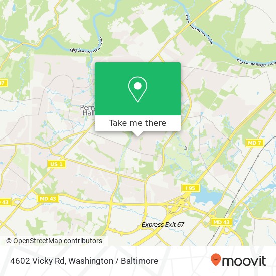Mapa de 4602 Vicky Rd, Nottingham, MD 21236