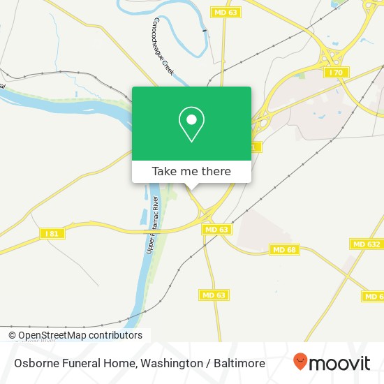 Mapa de Osborne Funeral Home, 425 S Conococheague St