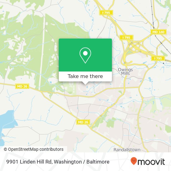 Mapa de 9901 Linden Hill Rd, Owings Mills, MD 21117