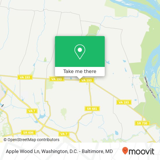 Mapa de Apple Wood Ln, Great Falls, VA 22066