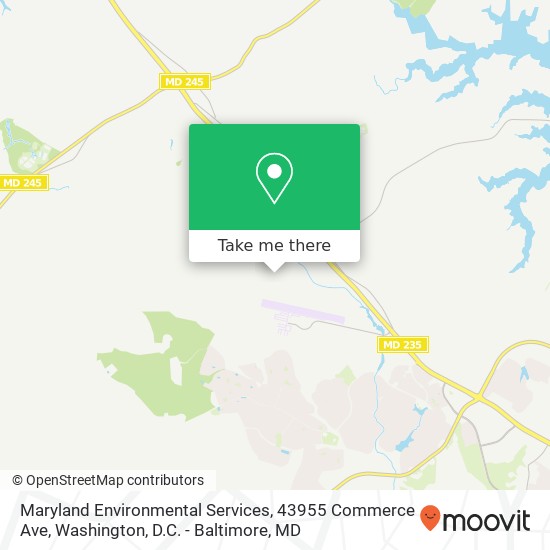 Mapa de Maryland Environmental Services, 43955 Commerce Ave