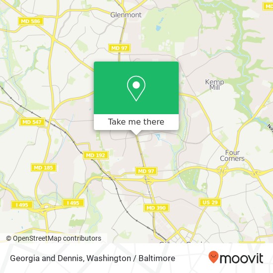 Mapa de Georgia and Dennis, Silver Spring, MD 20902