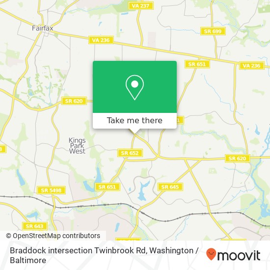 Mapa de Braddock intersection Twinbrook Rd, Fairfax, VA 22032