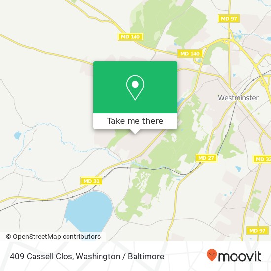 Mapa de 409 Cassell Clos, Westminster, MD 21158