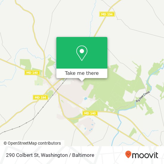 Mapa de 290 Colbert St, Taneytown, MD 21787