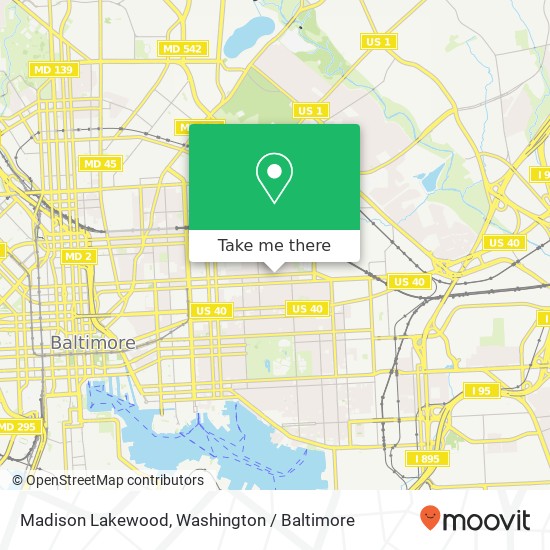 Mapa de Madison Lakewood, Baltimore, MD 21205