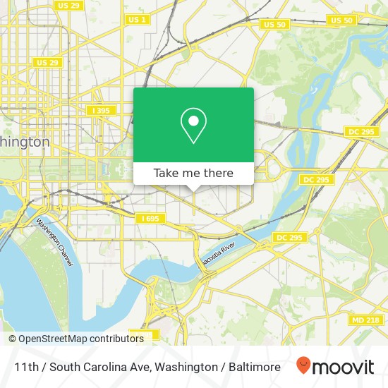 11th / South Carolina Ave, Washington, DC 20003 map
