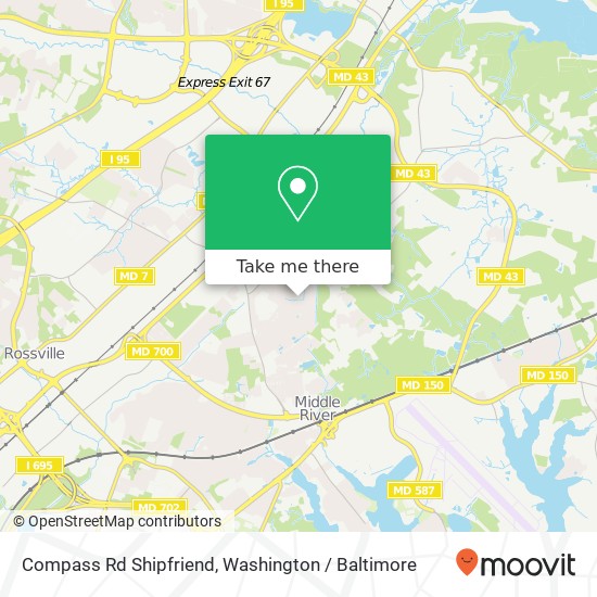 Mapa de Compass Rd Shipfriend, Middle River, MD 21220