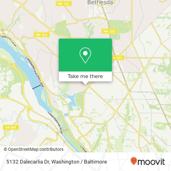 Mapa de 5132 Dalecarlia Dr, Bethesda, MD 20816