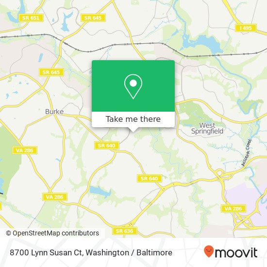 Mapa de 8700 Lynn Susan Ct, Springfield, VA 22152