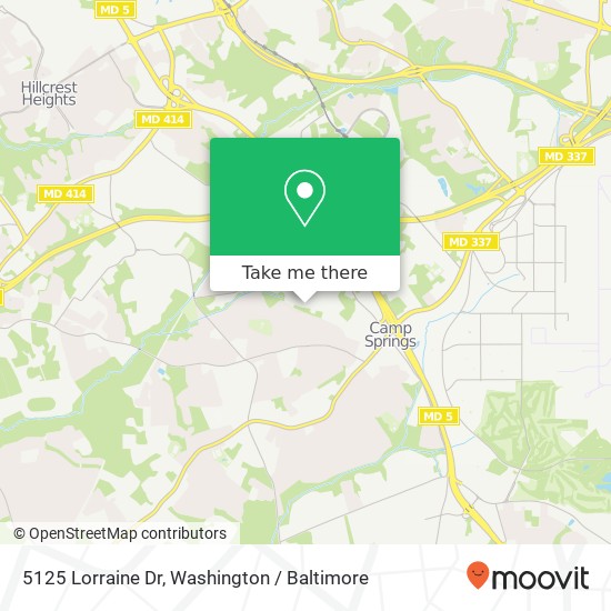 Mapa de 5125 Lorraine Dr, Temple Hills, MD 20748