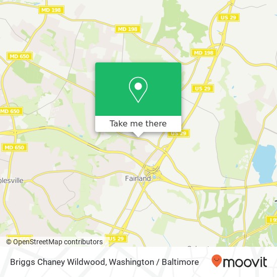 Mapa de Briggs Chaney Wildwood, Silver Spring, MD 20905