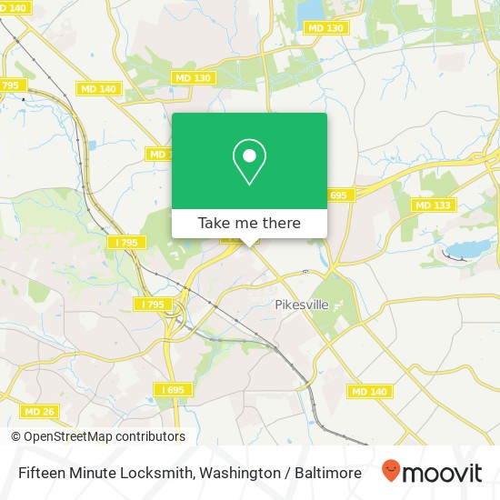 Mapa de Fifteen Minute Locksmith, 1726 Reisterstown Rd