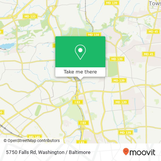 Mapa de 5750 Falls Rd, Baltimore, MD 21209