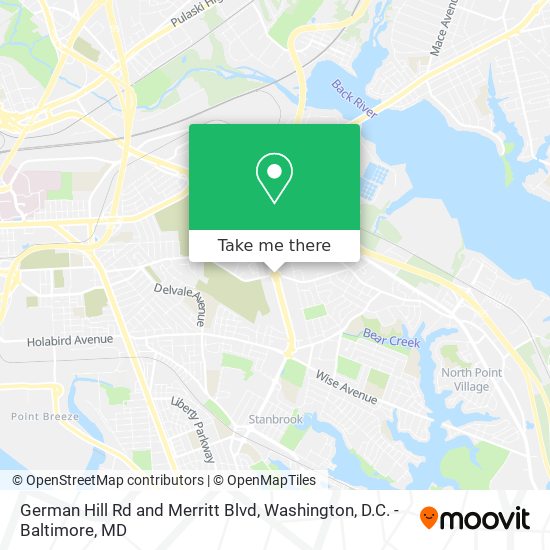 German Hill Rd and Merritt Blvd map