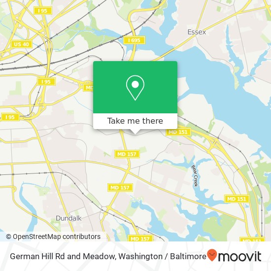 Mapa de German Hill Rd and Meadow, Dundalk, MD 21222