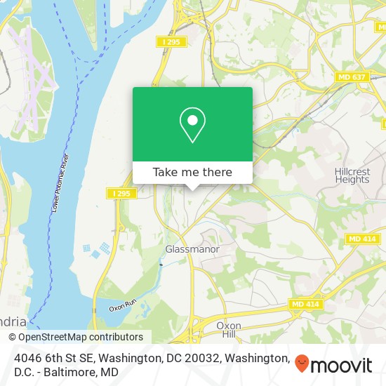 Mapa de 4046 6th St SE, Washington, DC 20032