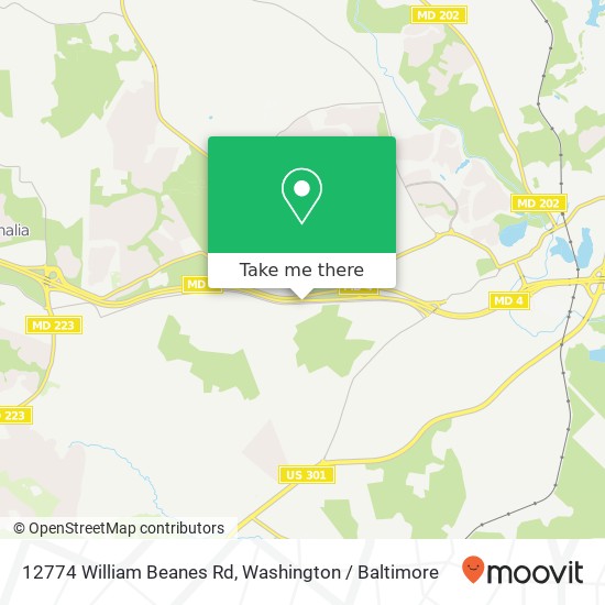 Mapa de 12774 William Beanes Rd, Upper Marlboro, MD 20772