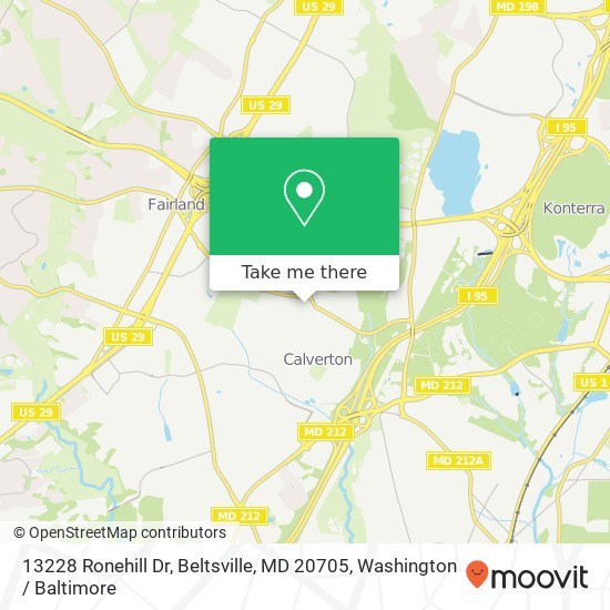 Mapa de 13228 Ronehill Dr, Beltsville, MD 20705