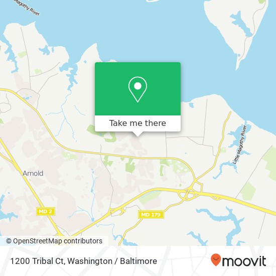 Mapa de 1200 Tribal Ct, Arnold, MD 21012