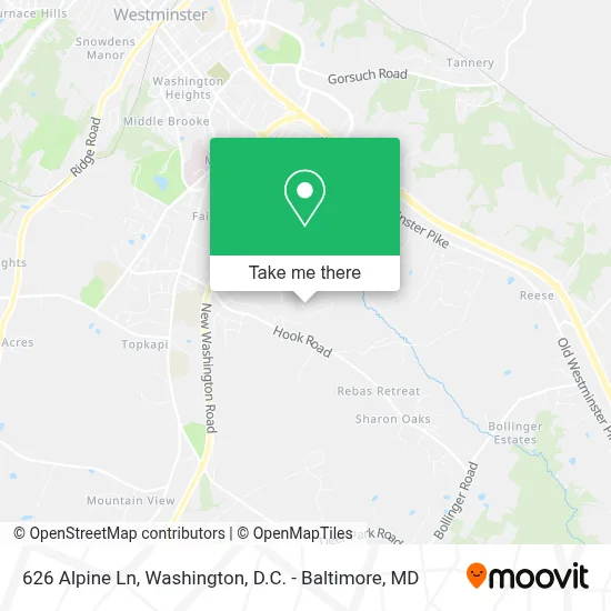 626 Alpine Ln, Westminster (CARROLLTON), MD 21157 map