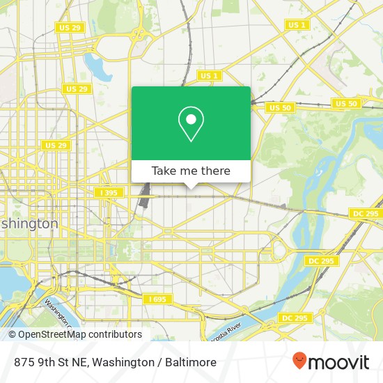 Mapa de 875 9th St NE, Washington, DC 20002