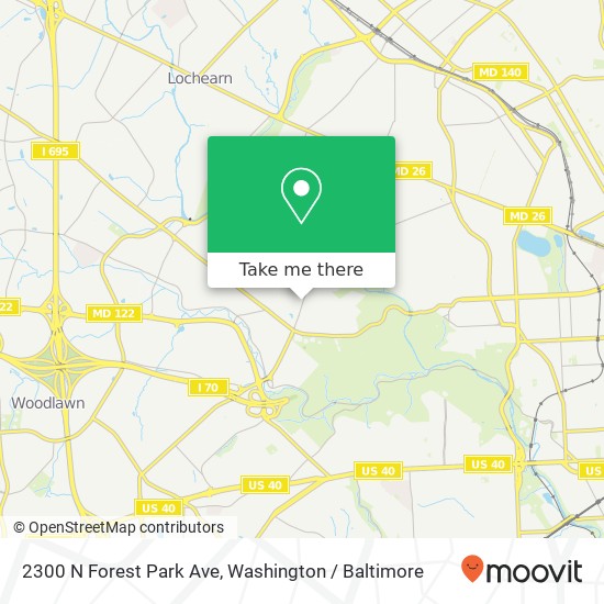 Mapa de 2300 N Forest Park Ave, Gwynn Oak, MD 21207