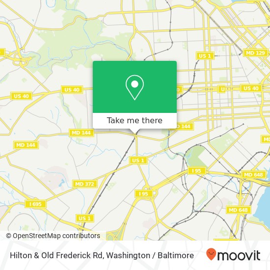 Mapa de Hilton & Old Frederick Rd, Baltimore, MD 21229