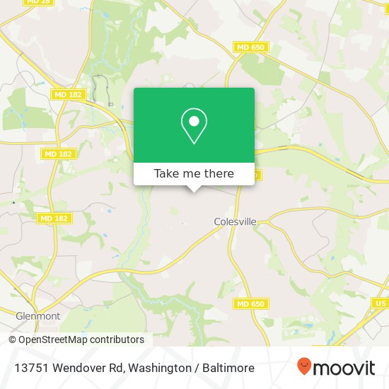 Mapa de 13751 Wendover Rd, Silver Spring, MD 20904