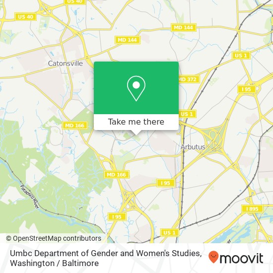 Mapa de Umbc Department of Gender and Women's Studies, Catonsville, MD 21228