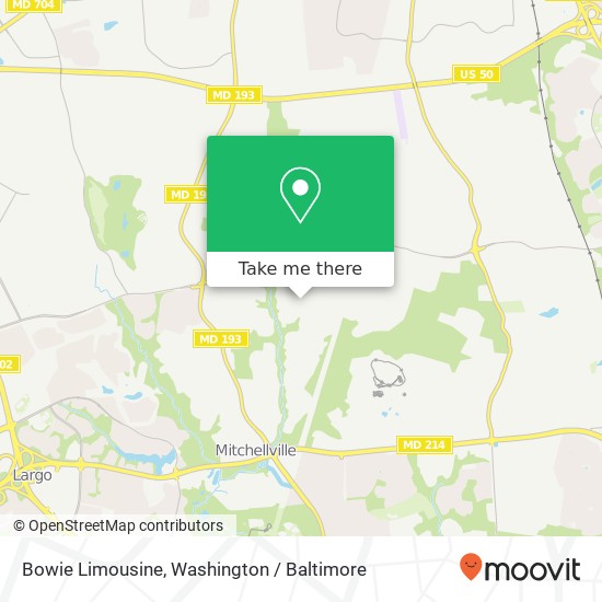 Bowie Limousine map